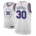 Maglia Philadelphia 76ers Furkan Korkmaz NO 30 Earned 2018-19 Grigio