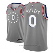 Maglia Philadelphia 76ers Jerryd Bayless NO 0 Citta 2018-19 Grigio