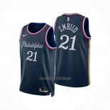 Maglia Philadelphia 76ers Joel Embiid No 21 Citta 2025-26 Blu