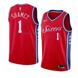 Maglia Philadelphia 76ers Landry Shamet NO 1 Statement 2017-18 Rosso