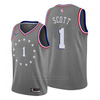 Maglia Philadelphia 76ers Mike Scott NO 1 Citta Grigio