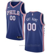 Maglia Philadelphia 76ers Personalizzate 17-18 Blu