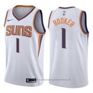 Maglia Phoenix Suns Devin Booker NO 1 2017-18 Bianco