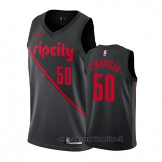 Maglia Portland Trail Blazers Caleb Swanigan NO 50 Citta 2019 Nero