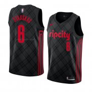 Maglia Portland Trail Blazers Nik Stauskas NO 6 Citta 2018 Nero