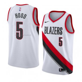 Maglia Portland Trail Blazers Rodney Hood NO 5 Association 2018 Bianco