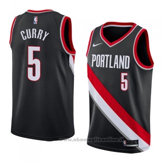 Maglia Portland Trail Blazers Seth Curry NO 5 Icon 2018 Nero