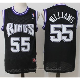 Maglia Sacramento Kings Jason Williams NO 55 Throwback Nero2