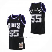 Maglia Sacramento Kings Jason Williams No 55 Mitchell & Ness 1998-99 Nero