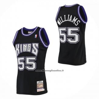 Maglia Sacramento Kings Jason Williams No 55 Mitchell & Ness 1998-99 Nero