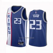 Maglia Sacramento Kings Keon Ellis #23 Citta 2023-24 Blu