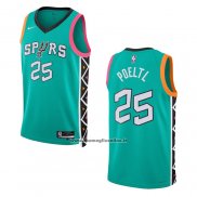 Maglia San Antonio Spurs Jakob Poeltl #25 Citta 2022-23 Verde