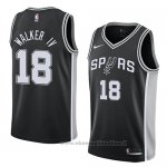 Maglia San Antonio Spurs Lonnie Walker IV NO 18 Icon 2017-18 Nero