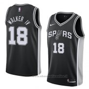 Maglia San Antonio Spurs Lonnie Walker IV NO 18 Icon 2017-18 Nero