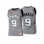 Maglia San Antonio Spurs Tony Parker #9 Hall Of Fame Mitchell & Ness 2001 Grigio