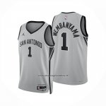 Maglia San Antonio Spurs Victor Wembanyama No 1 Statement 2025-26 Grigio  Maglia San Antonio Spurs Victor Wembanyama No 1 Statement 2025-26 Grigio