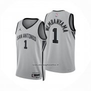 Maglia San Antonio Spurs Victor Wembanyama No 1 Statement 2025-26 Grigio