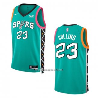 Maglia San Antonio Spurs Zach Collins #23 Citta 2022-23 Verde