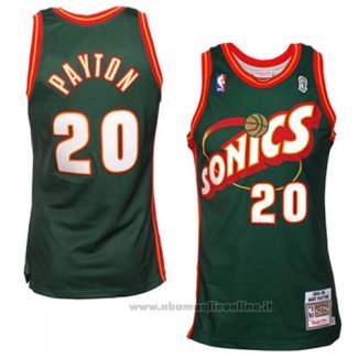 Maglia Seattle SuperSonics Gary Payton NO 20 Historic Throwback Verde