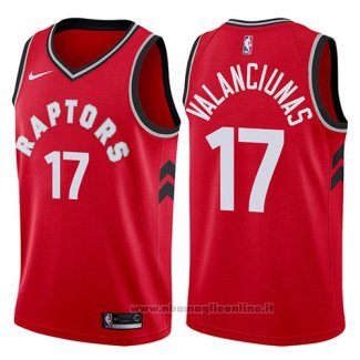 Maglia Toronto Raptors Jonas Valanciunas NO 17 Icon 2017-18 Rosso