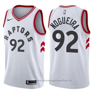 Maglia Toronto Raptors Lucas Nogueira NO 92 Association 2017-18 Bianco