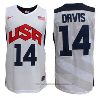 Maglia USA 2012 Anthony Davis NO 14 Bianco