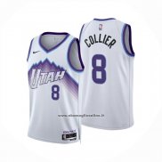 Maglia Utah Jazz Isaiah Collier No 8 Association 2025-26 Bianco