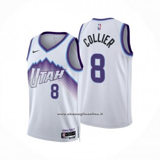 Maglia Utah Jazz Isaiah Collier No 8 Association 2025-26 Bianco