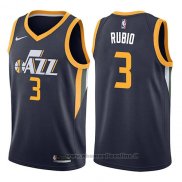 Maglia Utah Jazz Ricky Rubio NO 3 Icon 2017-18 Blu