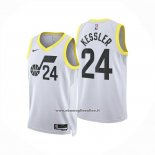 Maglia Utah Jazz Walker Kessler No 24 Association 2024-25 Bianco