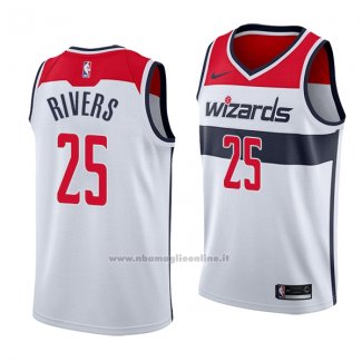 Maglia Washington Wizards Austin Rivers NO 25 Association 2018 Bianco