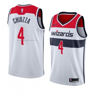 Maglia Washington Wizards Chris Chiozza NO 4 Association 2018 Bianco