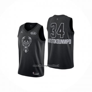 Maglia All Star 2018 Milwaukee Bucks Giannis Antetokounmpo No 34 Nero