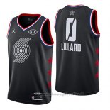 Maglia All Star 2019 Portland Trail Blazers Damian Lillard NO 0 Nero