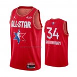 Maglia All Star 2020 Milwaukee Bucks Giannis Antetokounmpo NO 34 Rosso