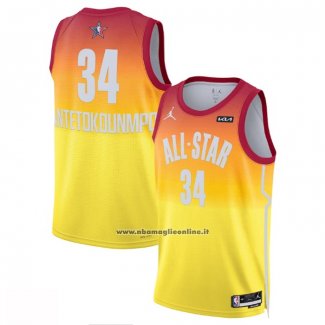 Maglia All Star 2023 Milwaukee Bucks Giannis Antetokounmpo #34 Arancione