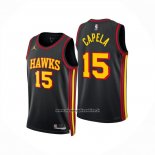 Maglia Atlanta Hawks Clint Capela No 15 Statement 2024-25 Nero