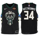 Maglia Bambino Milwaukee Bucks Giannis Antetokounmpo NO 34 Statement Harlry 2017-18 Nero