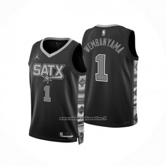 Maglia Bambino San Antonio Spurs Victor Wembanyama #1 Statement 2022-23 Nero