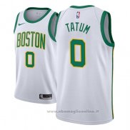 Maglia Boston Celtics Jayson Tatum NO 0 Citta 2018-19 Bianco