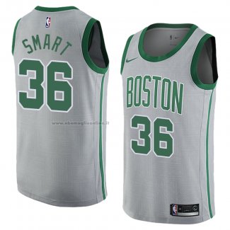 Maglia Boston Celtics Marcus Smart NO 36 Citta 2018 Grigio