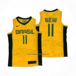 Maglia Brasil Anderson Varejao #11 2019 FIBA Baketball World Cup Giallo
