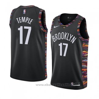 Maglia Brooklyn Nets Garrett Temple NO 17 Citta 2019 Nero