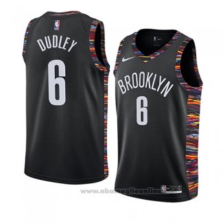 Maglia Brooklyn Nets Jarojo Dudley NO 6 Citta 2018-19 Nero