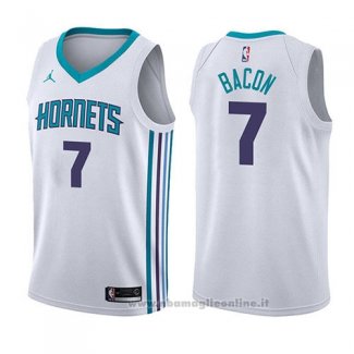 Maglia Charlotte Hornets Dwayne Bacon NO 7 Association 2017-18 Bianco