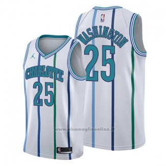 Maglia Charlotte Hornets P. J. Washington NO 25 Hardwood Classics 2019-20 Bianco