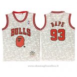 Maglia Chicago Bulls Bape NO 93 Mitchell & Ness 1997-98 Grigio