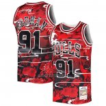 Maglia Chicago Bulls Dennis Rodman #91 Mitchell & Ness Lunar New Year Rosso