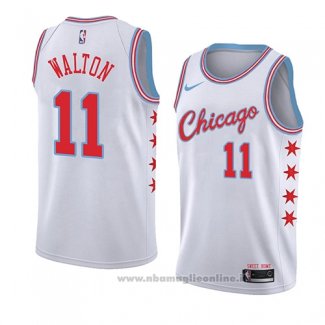 Maglia Chicago Bulls Derrick Walton NO 11 Citta 2018 Bianco