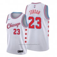 Maglia Chicago Bulls Michael Jordan NO 23 Citta Edition 2017 Bianco